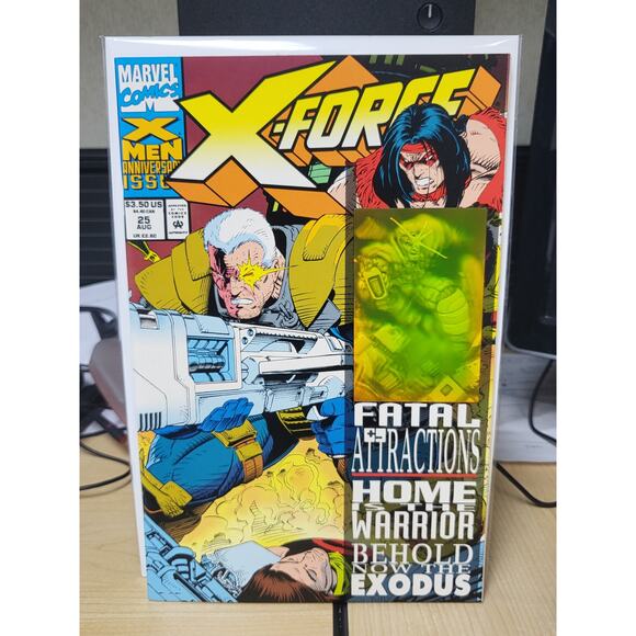 X-Force #25 (1993) Fatal Attractions Crossover pt 2 Cable Hologram Cover NM - Picture 1 of 7